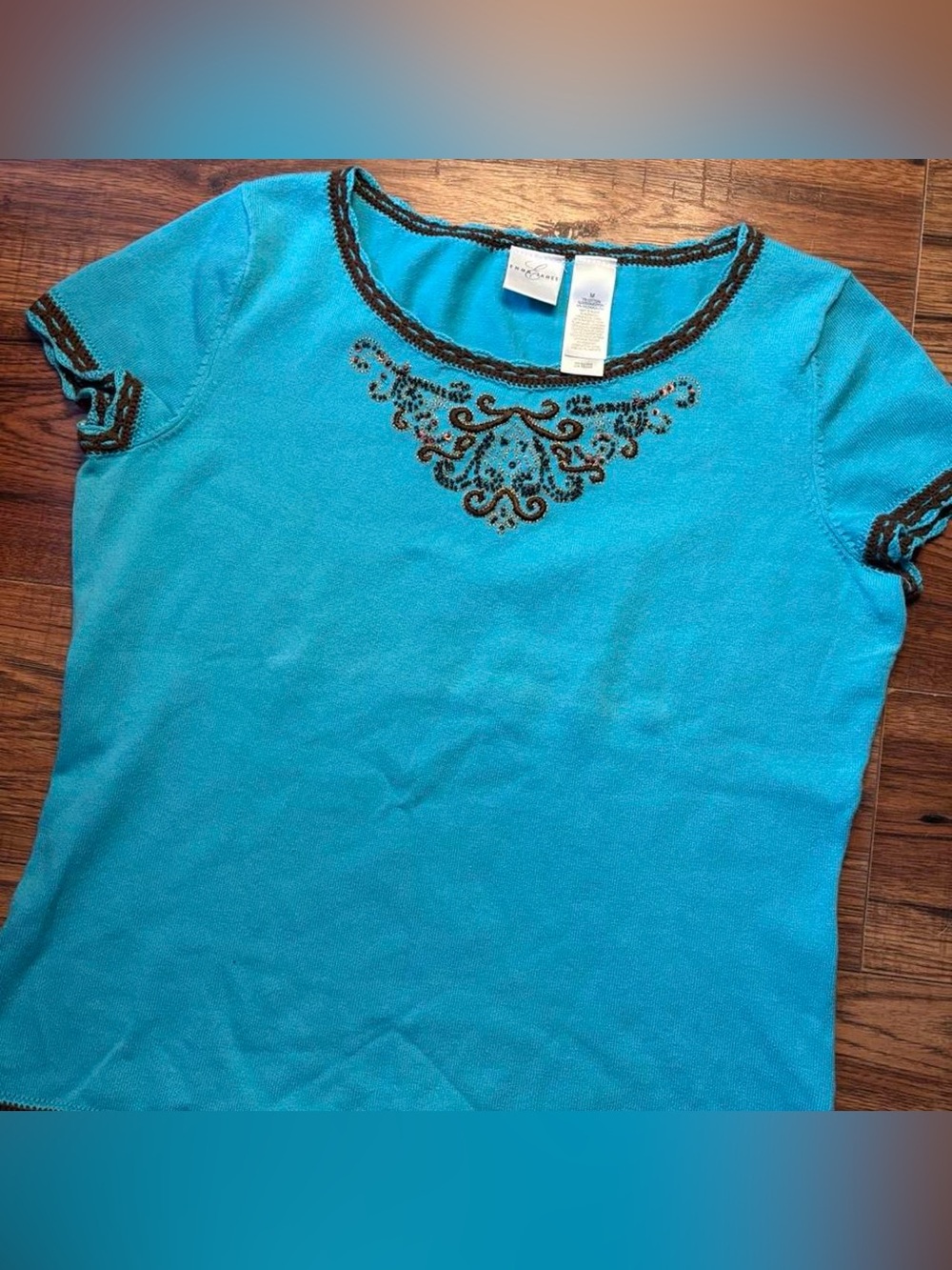 Blue & Brown Boho Top by Emma James